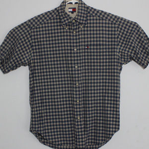 Vintage Tommy Hilfiger Plaid Button Up Short Sleev